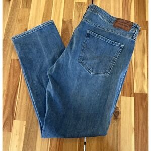 Seven7 Jeans Mens 38x32 Blue Slim Straight Fit Premium Medium Wash Stretch Denim